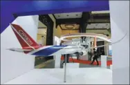  ?? LONG WEI / FOR CHINA DAILY ?? A CR929 aircraft model on display during an expo in Shanghai.