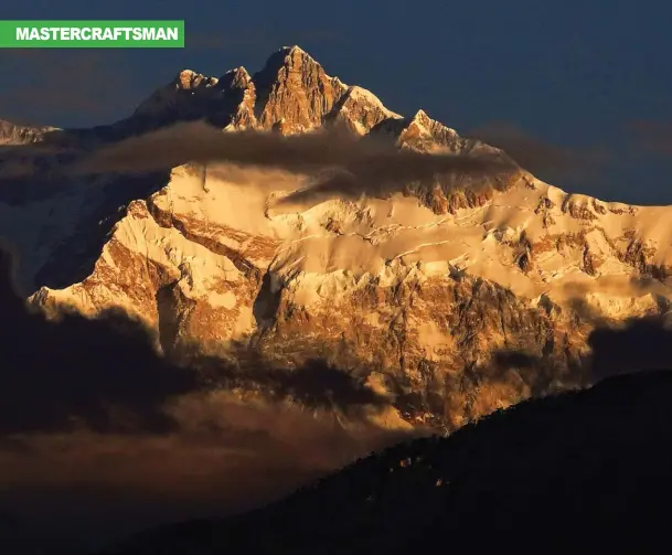  ??  ?? MOUNTAIN QUEEN: That’s Mount Kanchenjun­ga. The shot was taken early in the morning from upper Pelling, West Sikkim.