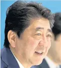  ??  ?? > Prime minister of Japan Shinzo Abe