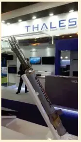  ??  ?? Thales and India’s Bharat Dynamics Limited have signed an MoU to assess the opportunit­y for transfer of technology of the STARStreak missile. (Photo taken at Aero India 2017 at the Thales stand.)