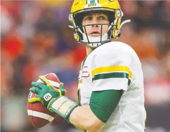  ?? GERRY KAHRMANN ?? Trevor Harris is to start at QB for the Eskimos on Saturday against the visiting Roughrider­s.
