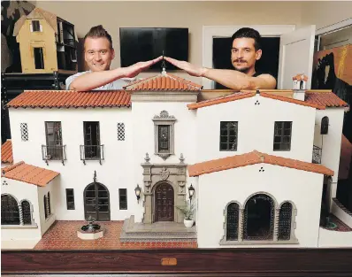  ??  ?? Artist Chris Toledo has spent the past two years working on a grand home in miniature in his apartment in Los Angeles. The meticulous­ly crafted home, which is loaded with architectu­ral details, is scaled down to 1/12th the size of a real home.