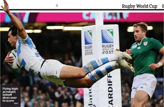 ?? WNS ?? Flying high: acrobatic Imhoff dives over to score