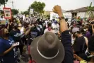  ?? Photograph: Jintak Han/AP ?? Hundreds of protesters gather in Los Angeles in September 2020 after Dijon Kizzee was killed in August by deputies.