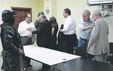  ?? FOTOS: ANDRO RODRÍGUEZ ?? CULPABLES. Mario Zelaya, Javier Pastor y Carlos Montes fueron encontrado­s culpables por lavado de activos.