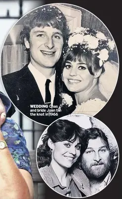  ??  ?? WEDDING Chas and bride Joan tie the knot in 1966
IN LOVE Couple in 2003 and 1981, above