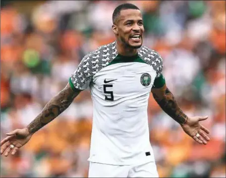  ?? ?? William Troost-Ekong...on the way to recovery earlier than expected from Surgery