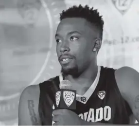  ??  ?? Colorado Buffaloes forward Wesley Gordon answers a question during Pac-12 Conference media day in San Francisco on Friday. Eric Risberg, The Associated Press