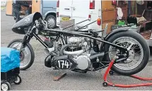  ?? ?? Tim Howell’s supercharg­ed BSA A65.