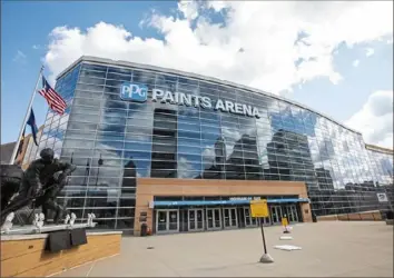  ?? Andrew Rush/Post-Gazette ?? PPG Paints Arena will open its doors to 2,800 fans for Penguins games beginning Tuesday. The arena and the Penguins have introduced safety measures including drone disinfecti­ng techonolog­y and an app for mobile ticketing and concession ordering.