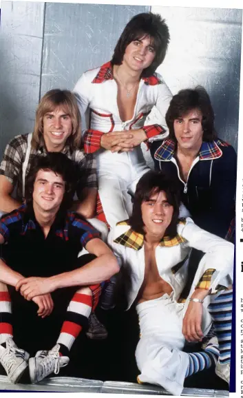  ??  ?? Boys in the band: Eric Faulkner, Derek and Alan Longmuir, Les McKeown and ‘Woody’ Wood