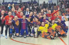  ?? FOTO: FCB ?? 25 de febrero, el hockey patines Fiel a su historial triunfal, el Barça derrotó al Liceo