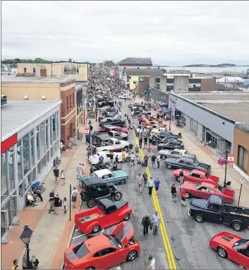  ??  ?? An aerial view of part of Main Street during the Class Car Show on July 14.