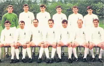  ?? ?? Former Dundee player Alan Gilzean was part of this Tottenham Hotspur squad which won the 1967 FA Cup, beating Chelsea 2-1 at Wembley.
Back row (from left) – Pat Jennings, Mike England, Cyril Knowles, Eddie Clayton, Alan Mullery, Joe Kinnear.
Front row – Jimmy Robertson, Jimmy Greaves, Alan Gilzean, Dave Mackay, Terry Venables, Frank Saul, Cliff Jones. See main story.