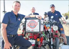  ?? ?? GREAT SUPPORT: Garet Stobaus, Darren Stephenson and Dick Phillips are looking forward to next year’s Postie Bike Ride, which is heading to the Grampians.