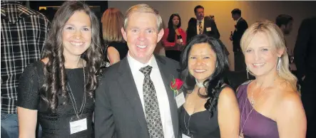  ??  ?? Honouree Bill McCaffrey, president and CEO of MEG Energy, is seen with, from left, Tamara Francis, Dr. Jackie Ottmann and Evelyn Dehner.