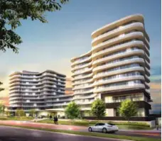  ??  ?? Flaire’s 297 condo units will be spread between two 11-storey buildings.