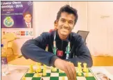  ?? HT PHOTO ?? Karthikeya­n Murali has qualified for chess World Cup.