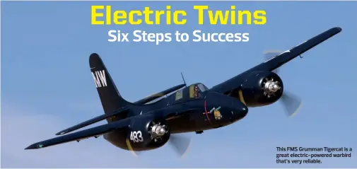  ?? ?? This FMS Grumman Tigercat is a great electric-powered warbird that’s very reliable.