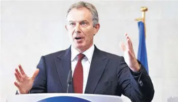  ??  ?? ► Blair en un acto en la sede de la Comisión Europea, en Bruselas, en 2008.