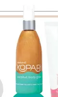  ??  ?? Starskin Coco-Nuts nourishing hot oil hair mask. Kopari body glow, face cream and multi-purpose Coconut Melt.