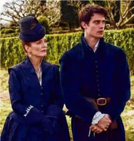  ?? SKY UK/STARZ VIA AP ?? Julianne Moore and Nicholas Galitzine in the new Starz miniseries “Mary & George.”