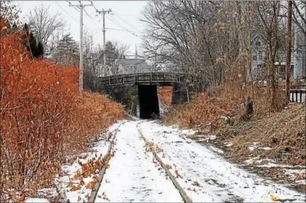  ?? TANIA BARRICKLO — DAILY FREEMAN ?? A section of the unused railroad tracks in Midtown Kingston, N.Y., is shown on Monday.