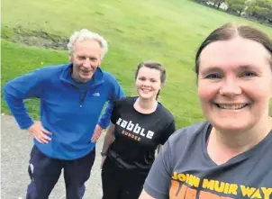  ??  ?? Well done Bob Strathie (left) took up running in his 70s