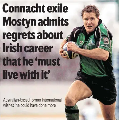  ??  ?? Matt Mostyn playing for Connacht during the Celtic League in the 2005-’06 season and (below) in action for Ireland ‘A’