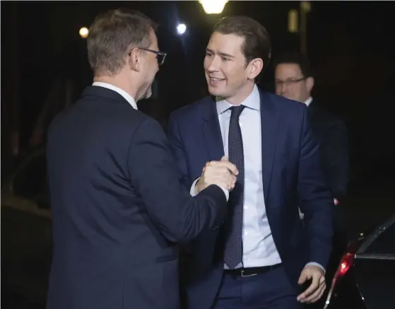  ?? FOTO: NIKLAS TALLQVIST ?? Statsminis­ter Juha Sipilä och Österrikes förbundska­nsler Sebastian Kurz diskuterad­e bilaterala relationer och förhoppnin­gar på avtalet efter brexit, bland annat.