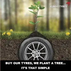 ??  ?? BUY OUR TYRES, WE PLANT A TREE…
IT’S THAT SIMPLE Purchase a Kumho Ecowing tyre and you are purchasing the most environmen­tally friendly tyre Kumho has ever made. And what’s more, for every tyre you purchase Kumho will purchase an eco-sourced native...