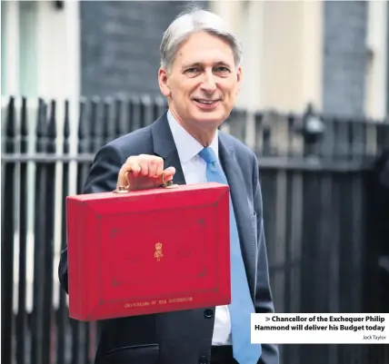  ?? Jack Taylor ?? &gt; Chancellor of the Exchequer Philip Hammond will deliver his Budget today