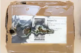  ??  ?? Ovidijus Margelis posted packages with an improvised explosive device attached, made to burn through the delivery labels which meant they could not be delivered and the vendor would provide a refund