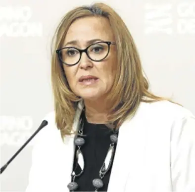  ?? GOBIERNO DE ARAGÓN ?? La consejera de Presidenci­a y Institucio­nales del Gobierno de Aragón, Mayte Pérez, ayer en la rueda de prensa.