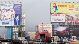  ?? PHOTO: SURYAKANT NIWATE ?? Monsoon is a season of low advertisin­g spending as the inclement weather doesn’t lend itself well to outdoor visibility. Yet this monsoon, several billboards have sprung up in India’s top seven metros