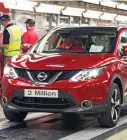  ??  ?? The two-millionth Qashqai rolls off the Sunderland line