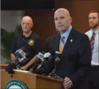  ?? MEDIANEWS GROUP FILE PHOTO ?? Chester County District Attorney Tom Hogan addresses the media during a press conference.