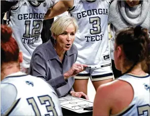  ?? CURTIS COMPTON/AJC 2020 ?? For all the impressive bullet points in her resume — coaching the 2000 Olympic gold-medal team, conference championsh­ips in the Big Ten and the SEC, 1997 national coach of the year, 2021 ACC coach of the year – Nell Fortner never has ventured this far in the NCAA Tournament.