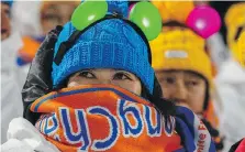  ?? GREGORIO BORGIA/THE ASSOCIATED PRESS ?? Chilly spectators for the start of the men’s 10-kilometre biathlon sprint Sunday in Pyeongchan­g.