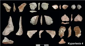  ?? AP ?? Stone tools dated to about 700,000 years ago were among finds uncovered in a five-year internatio­nal project in Megalopoli­s, southern Greece.