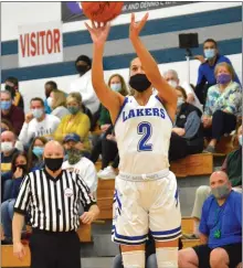  ?? MATTHEW B. MOWERY — FOR MEDIANEWS GROUP ?? Lexi Koenig knocked down four 3-pointers and had 19 points to lead Waterford Our Lady to a 45-42win over Royal Oak Shrine in a Cardinal Division tournament semifinal on Wednesday, March 17.