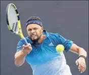  ?? REUTERS ?? Tsonga in action during his first round match on Tuesday.