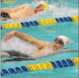  ?? GENE WALSH — DIGITAL FIRST MEDIA ?? Haverford High’s Zach Given competes in the Class 3A 100-yard backstroke during District 1 boys swimming championsh­ips Friday at La Salle University.