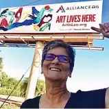  ??  ?? The Alliance for the Arts is keeping the arts alive in Southwest Florida, pandemic or not, through public art programs like Art Lives Here, dressing up billboards (left); and outdoor art displays (far left).