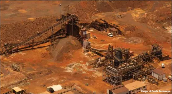  ?? Image: Artemis Resources. ?? Artemis Resources’ Radio Hill plant south of Karratha, WA.