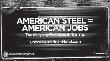  ?? ELEONORE SENS/GETTY-AFP ?? President Trump’s goal to revitalize the Rust Belt has hit a snag. In Lordstown, Ohio, the massive GM plant there is closing.