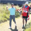  ??  ?? Ready for the big time: Alfie Plant celebrates winning the amateur prize