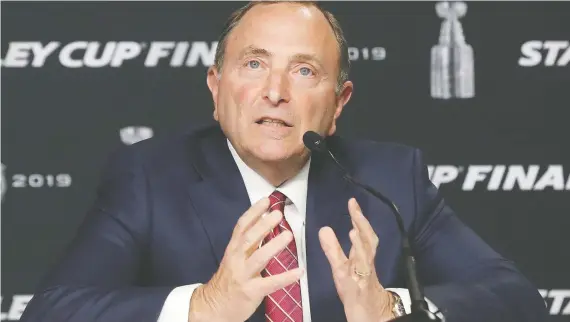  ?? BRUCE BENNETT/GETTY IMAGES ?? Commission­er Gary Bettman says the NHL will continue to monitor the coronaviru­s outbreak and take any necessary action if and when the time comes.