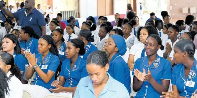  ?? ?? Students at Tuesday’s media launch of the e-Learning Jamaica Company in partnershi­p with STEAMHouse Girls in ICT Hackathon 2024.