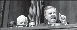  ?? GABRIELLA DEMCZUK / THE NEW YORK TIMES ?? Sen. Lindsey Graham, R-S.C., speaks during Brett Kavanaugh’s Sept. 27 appearance before the Senate Judiciary Committee on Capitol Hill in Washington.